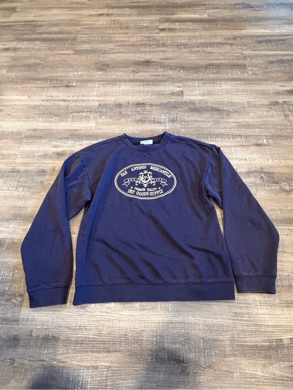 Universal Thread Navy Blue Crewneck with Center Logo Patch